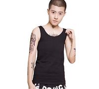 BaronHong Compression Breathable Chest Binder Tank Top for Tomboy Trans Lesbian(Black,3XL)