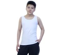 BaronHong Cotton Basic Chest Binder Tank Top for Tomboy Trans Lesbian (White,L)