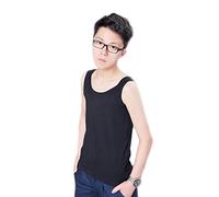 BaronHong Cotton Compression Chest Binder Tank Top for Tomboy Trans Lesbian (Black,XL)
