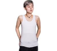 BaronHong Elasticity Bind Chest Binder Corset Cotton Modal Tank Top for Tomboy Trans Lesbian(White,2XL)
