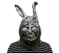 BaronHong Frank The Scary Bad Bunny Over Head Latex Film Mask for Teens and Adults (Grey, M)