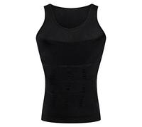 BaronHong Gynecomastia Compression Shirt Vest to Hide Man Boobs Moobs Slimming Mens Shapewear Flatten Whole Abdomen(Black,XL)