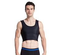 BaronHong Men Hide Gynecomastia Pullover Chest Binder Compression Slimming Undershirt Male Corset Tank Tops(Black,L)