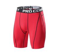 BaronHong Mens Compression Shorts, Lightweight Quick Dry Polyester Moisture Wicking Gym Active Shorts for Hiking, red, 3XL