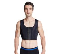 BaronHong Mens Hide Gynecomastia Corset Vest Adjustable Compression Chest Binder for Men to Hide Moobs(Black,M)