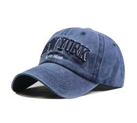 BaronHong New York Distressed Adjustable Strapback Baseball Cap - Washed Twill Dad Hat Unisex
