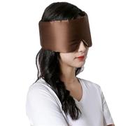 BaronHong Sleep Eye Mask 100% Mulberry Silk Adjustable Large Full Size Blindfold for Blackout Night Sleep, Travel and Nap (Coffee, M)