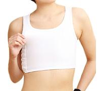 BaronHong Sport Bra Chest Binder Breathable Mesh Corset for Tomboy Lesbian(White,L)