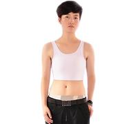 BaronHong Summer IceSilk Chest Binder Corset Short Tank Top for Tomboy Trans Lesbian(White,S)