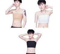 BaronHong Tomboy Chest Binder Pullover Masculine Mesh Strapless Top Breathable Soft Strethy Sturdy(3-pack,3XL)