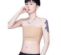 BaronHong Tomboy Chest Binder Pullover Masculine Mesh Strapless Top Breathable Soft Strethy Sturdy(nude,L)