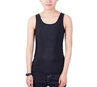 BaronHong Tomboy Chest Binder Solid Color Vest Summer Cool Tank Top(Black,M)