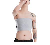 BaronHong Tomboy Trans Lesbian Strapless Plus Size Chest Binder Top with 20 CM Elastic Band(Gray,6XL)