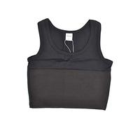 BaronHong Tomboy Trans Lesbian Swim Chest Binder Corset Short Tank Top Pull On Closure(Black,3XL)