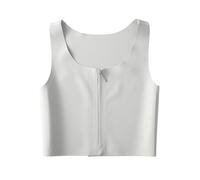 BaronHong Transgender FTM Zip Breathable Half Chest Binder Ultra Thin & Elastic & Seamless, gray, XL