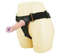 BaronHong Vibrating Strap On Realistic 15.5CM Dildo Harness for Tomboy Trans Lesbian Couples(Black,M)