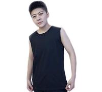 BaronHong Wide Shoulder Cotton Chest Binder Tank Top for Tomboy Trans Lesbian (Black,M)