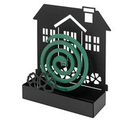 Baroni Home Anti-mosquito spiral holder made of metal, smoking spiral holder for indoor and outdoor use, holder for mosquito repellent, 17 x 5 x 18 cm, black house