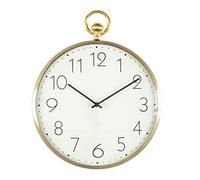 Baroni Home Modern Style PVC Wall Clock 32 x 5 x 39 cm Silent Big Numbers Gold with Eyelet
