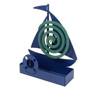 Baroni Home Zampirone Metal Holder Indoor or Outdoor Buried in Pots or Garden Pattern, Boat, 17X5X18 cm