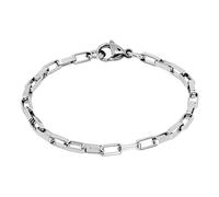 Baronyka Stainless Steel Men’s Paperclip Chain Link Bracelet, 4.5mm, 8 Inch with Lobster Clasp, Silver-Plated, Chain-Link Bracelets for Men, 8 inch, Stainless Steel, no gemstone