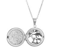 Baroque Angle Modern Illustration Pattern Locket Necklace Hold Picture Jewelry Birthday Gift