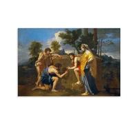 Baroque Art Print 'Et in Arcadia Ego' - Nicolas Poussin's Masterpiece with Shepherds And Pastoral Elements for Wall Art Unframe 20x30inch(50x75cm)