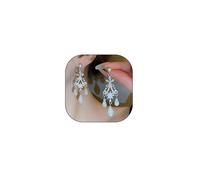 Baroque Black Zircon Chandelier Drop Dangle Earrings for Women,Retro Medieval Statement Rhinestone Dangling Earrings,Sparkly Prom Jewelry Gifts, L, Zinc, No Gemstone