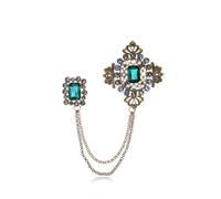 Baroque Court Style Brooch Chain Flower British European American Suit Accessory