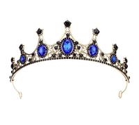 Baroque Crown Gothic King Queen Tiara Vintage Crystal Headpiece for Party Pageant Wedding Prom