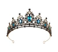 Baroque Crown Gothic King Queen Tiara Vintage Crystal Headpiece for Party Pageant Wedding Prom