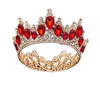 Baroque Crystal Crown Bridal Queen Tiara Diadem Prom Party Wedding Hair Jewelry Tiaras And Crowns Headband Head Ornaments (Gold Green Crown)