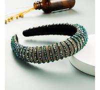 Baroque Crystal Hairband,Weave Beads Thickened Sponge Headband,Girls Headwear Hair Accessories(Style 11)