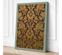 Baroque Damask Pattern Canvas Wall Art Print 18x12 Inch (46 x 30 cm)