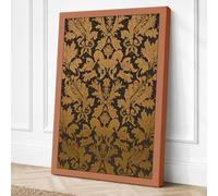 Baroque Damask Pattern Canvas Wall Art Print 18x12 Inch (46 x 30 cm)