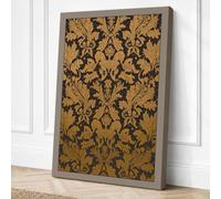 Baroque Damask Pattern Canvas Wall Art Print 18x12 Inch (46 x 30 cm)