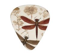 Baroque Dragonfly Wzywhj Prints Abs Guitar Picks 12 Piece, Easy Grip Uke Picks For Your Bass, Ukulele, Acoustic Or Electric Guitar