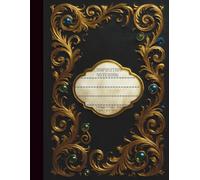 Baroque Elegance Composition Notebook: A Luxurious 8.5" x 11" Executive Journal with Black Velvet Texture, Gold Filigree, and Mother-of-Pearl Inlay - Ideal for Writers, Creatives, and Professionals