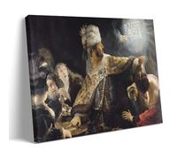 Baroque Era Belshazzar's Feast 1635 by Rembrandt Van Rijn Dramatic Royal Gathering with Hebrew Text Wall Artwork Wall Art Bedroom Prints Home Decor Hanging Picture Canvas Paintings Frame-style 12x18i