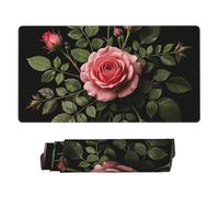 Baroque Exotic Medieval Rose Gaming Mouse Pad Extended XXL Mouse Mat with Stitched Edges Non-Slip Long Desk Pad 16x31.5in Large Desk Mat for Keyboard Home Office Gaming Work