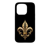 Baroque Fleur De Lis French Heraldic Gothic Ornament Art Case for iPhone 15 Pro