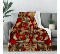 Baroque Floral Blanket, Soft Fluffy Victorian Leaves Throws for Sofas, Cozy Flannel Fleece Bed Blanket for Adults Kids Antique Ornamental Bedding 230x270 cm