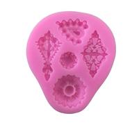 Baroque Fondant Silicone Mold Pink Lace Flower Relief Design for Cake Chocolate and Sugar Craft Decoration