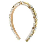 Baroque Full Diamond Headband, Delicate Sponge High Skull Top Hair Accessory, Coffee Color