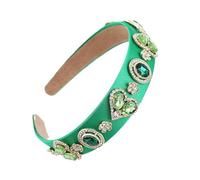 Baroque Glass Diamond Love Headband Personalized Simple Hair Accessories, Green