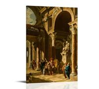 Baroque Historical Scene Wall Art Alexander The Great Cutting The Gordian Knot by Giovanni Paolo Panini with Architectural Elements Wall Art Painting Canvas Gift Living Room Prints Bedroom Decor Artwo