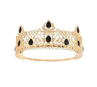 Baroque Men's Black Metal Rhinestone Round Crown Party Tiara Suitable For Many Occasions(J)