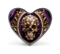Baroque Metal Skull Heart Pin, 1 Inch Metal Love Lapel Pins - Lightweight, Smooth Edges, Versatile Badge Brooch for Jackets, Shirts, Bags, Gifts for Friends, Family