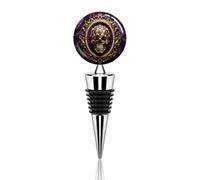 Baroque Metal Skull Wine Stoppers Reusable Wine Bottle Stopper Decorative Champagne Stoppers Silicone Beverage Bottle Sealer Keep Fresh, Leakproof Wines Saver for Bar Party Decor