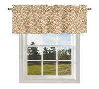 Baroque Pattern Valances for Windows, Vintage Abstract Flowers Texture Rod Pocket Valance Short Window Treatments Curtains for Kitchen Bathroom Bedroom Decor, 60 x 14 Inches